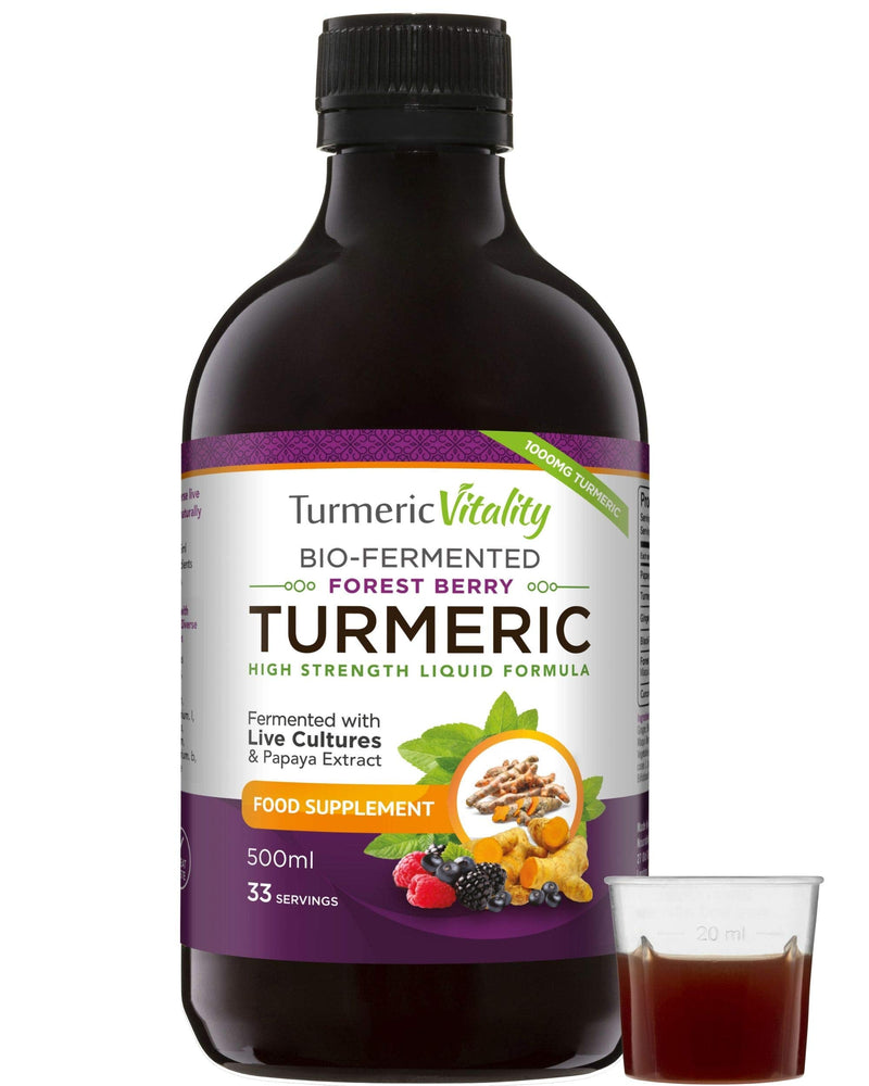 [Australia] - Turmeric Curcumin with BioCultures & Enzymes - Fermented High Strength Liquid Turmeric Supplement with Black Pepper & Ginger Equivalent to 2 Turmeric Capsules by Turmeric Vitality Forest Berry 