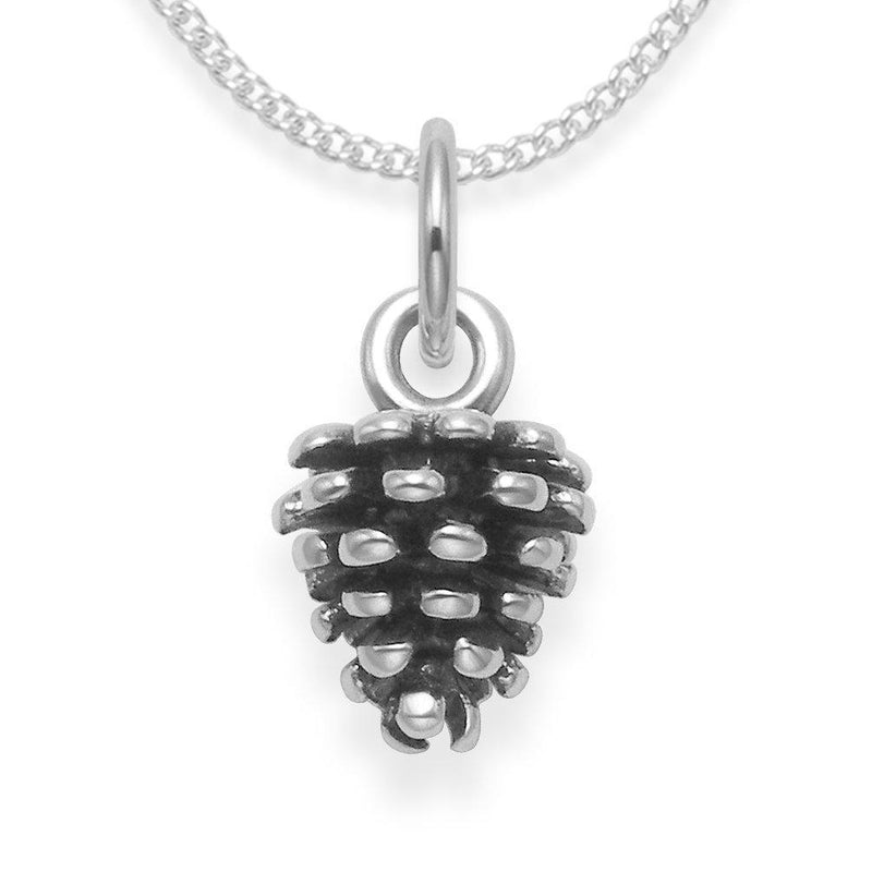 [Australia] - Heather Needham Sterling Silver Pine Cone Necklace on 16"/40cm Silver chain - Size:12mm (plus the top ring) x 7mm. Gift boxed 8089/16/Hnbox 