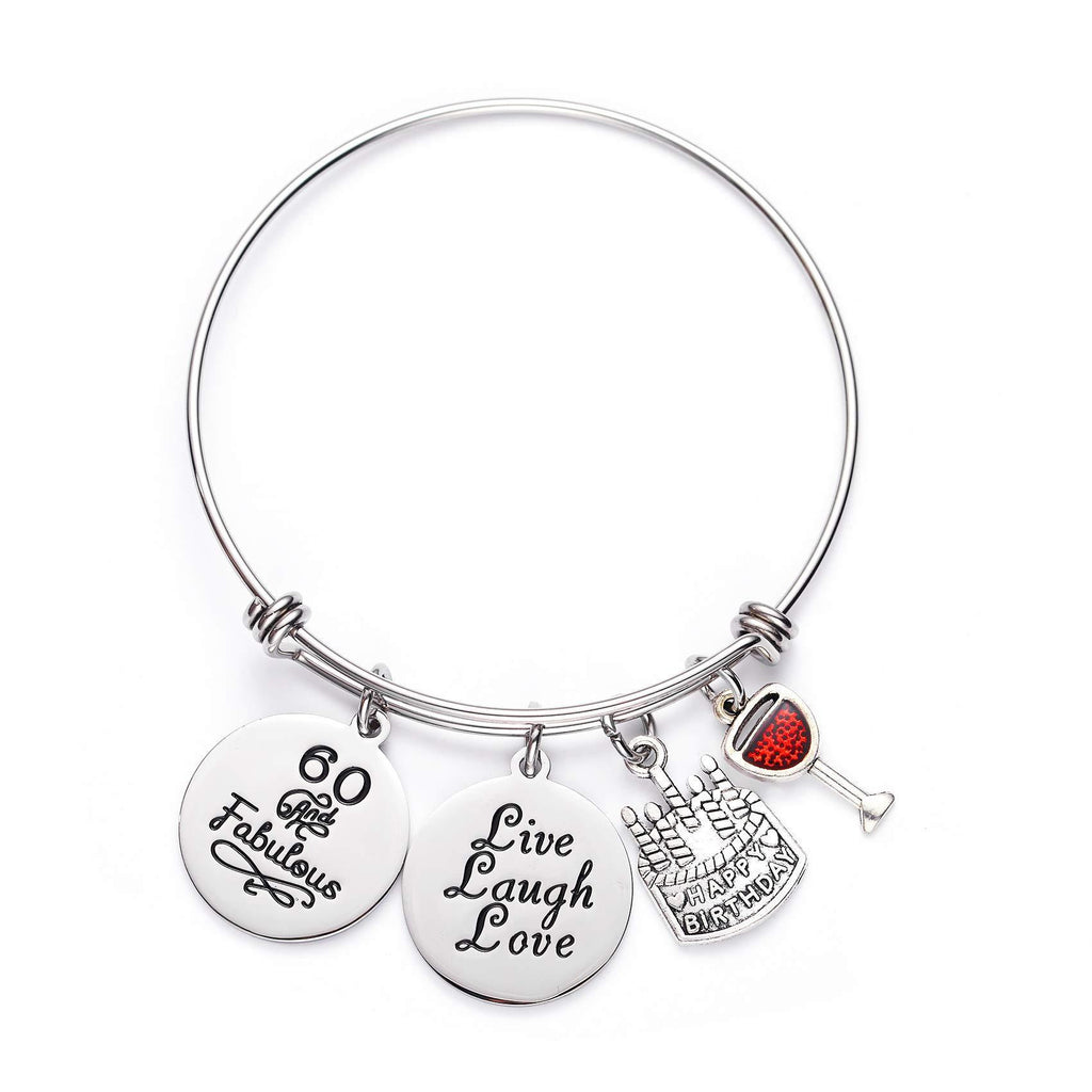 [Australia] - 60th Birthday Gifts For Girls Gifts for Her Stainless Steel Expandable Bangle 