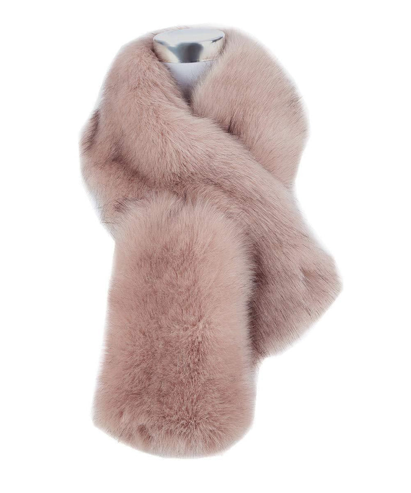 [Australia] - Saferin Women's Winter Fake Faux Fur Scarf Collar Shawl Neck Warmer 1-dark Pink 