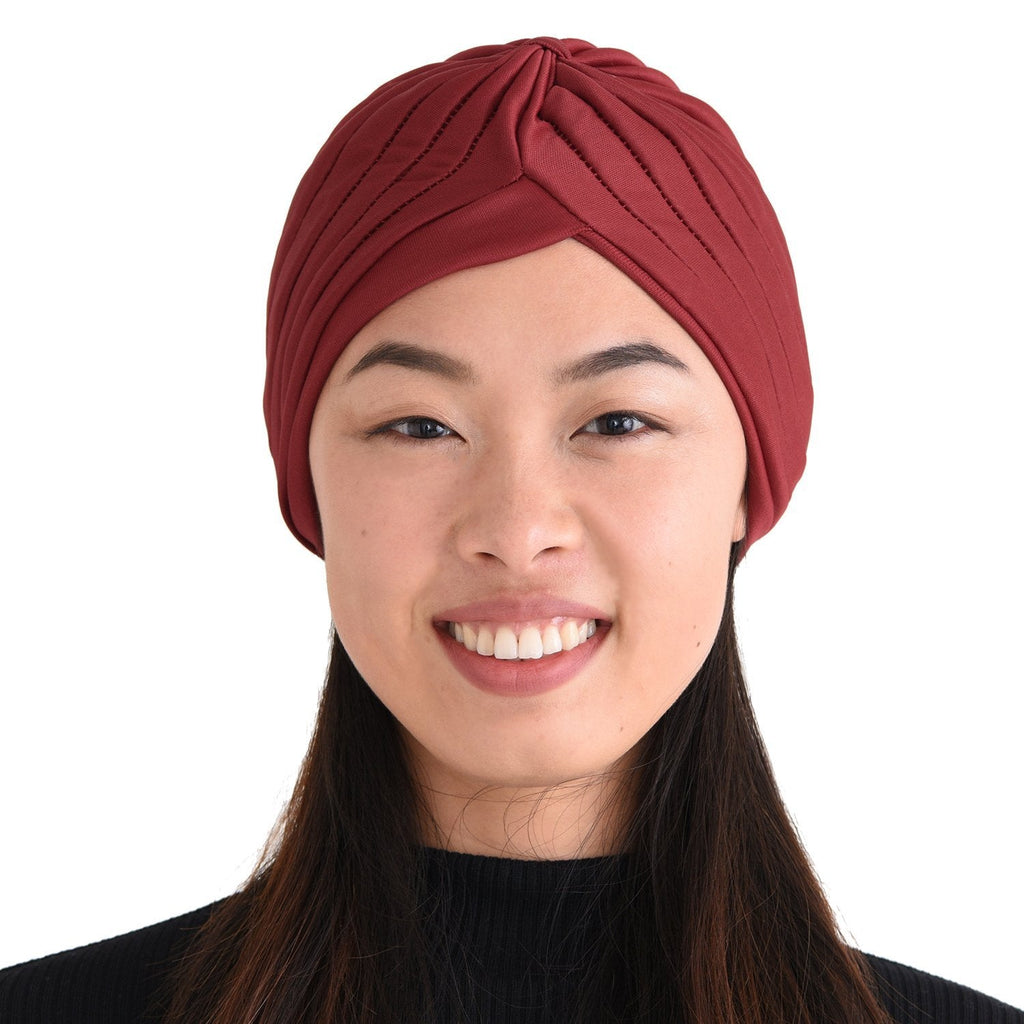 [Australia] - CHARM Womens Turban Hat Head Wrap - Twist Head Cover Costume Chemo Bonnet Cap Red 