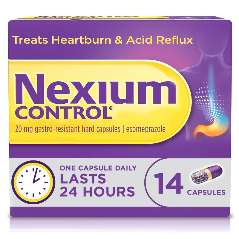 [Australia] - NEXIUM Control Capsules Gastro-Resistant Esomeprazole 20 mg, Easy-to-swallow heartburn relief For 24hr protection, 14 Count (Pack of 1) 