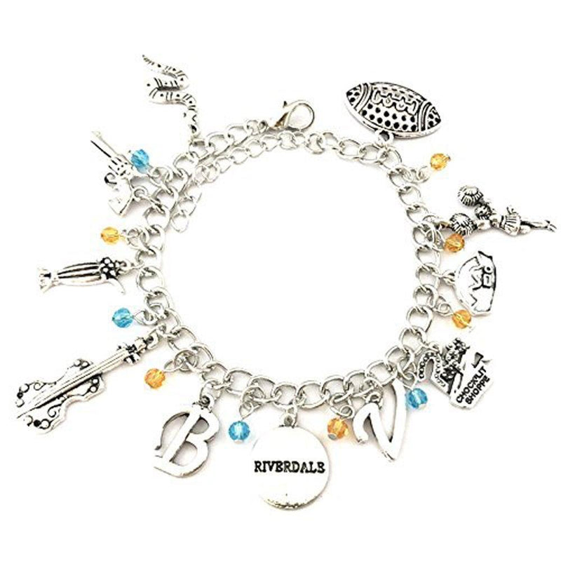 [Australia] - Beaux Bijoux Riverdale Charm Bracelet - Riverdale Inspired Jewellery in Gift Box - Riverdale Merchandise Charm Bracelet Jughead Jones Inspired 