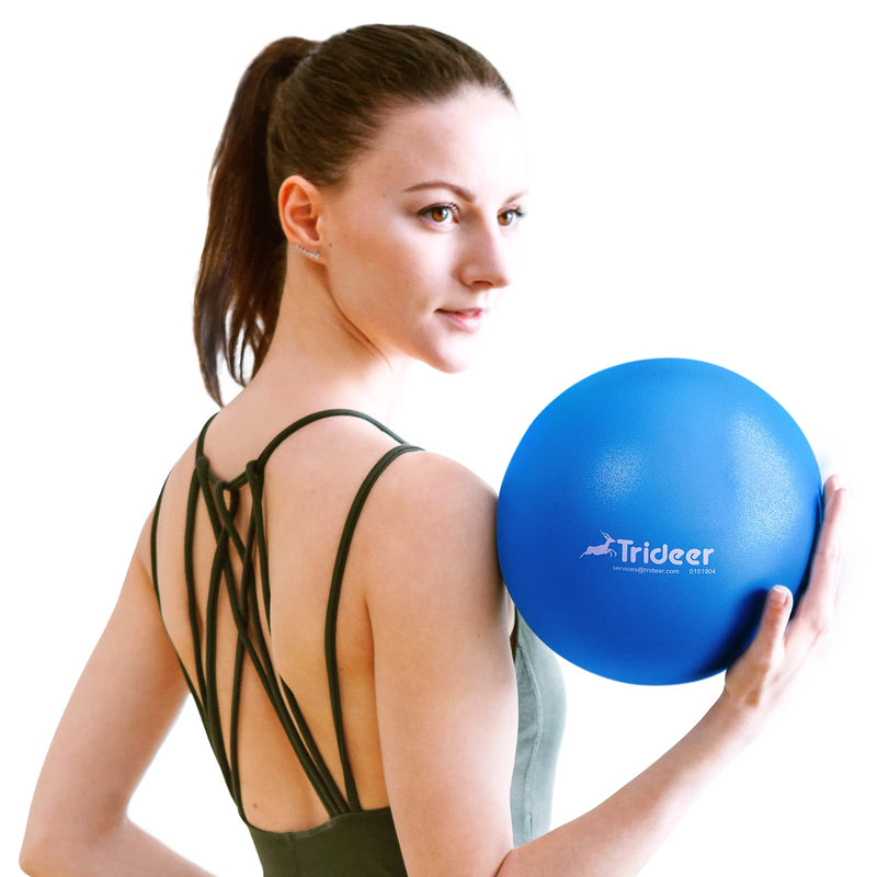 [Australia] - Trideer Pilates Ball 9 Inch Core Ball, Small Exercise Ball with Exercise Guide Barre Ball Bender Ball Mini Yoga Ball for Pilates, Yoga, Core Training, Physical Therapy, Balance, Stability, Stretching Dark Blue 23cm 