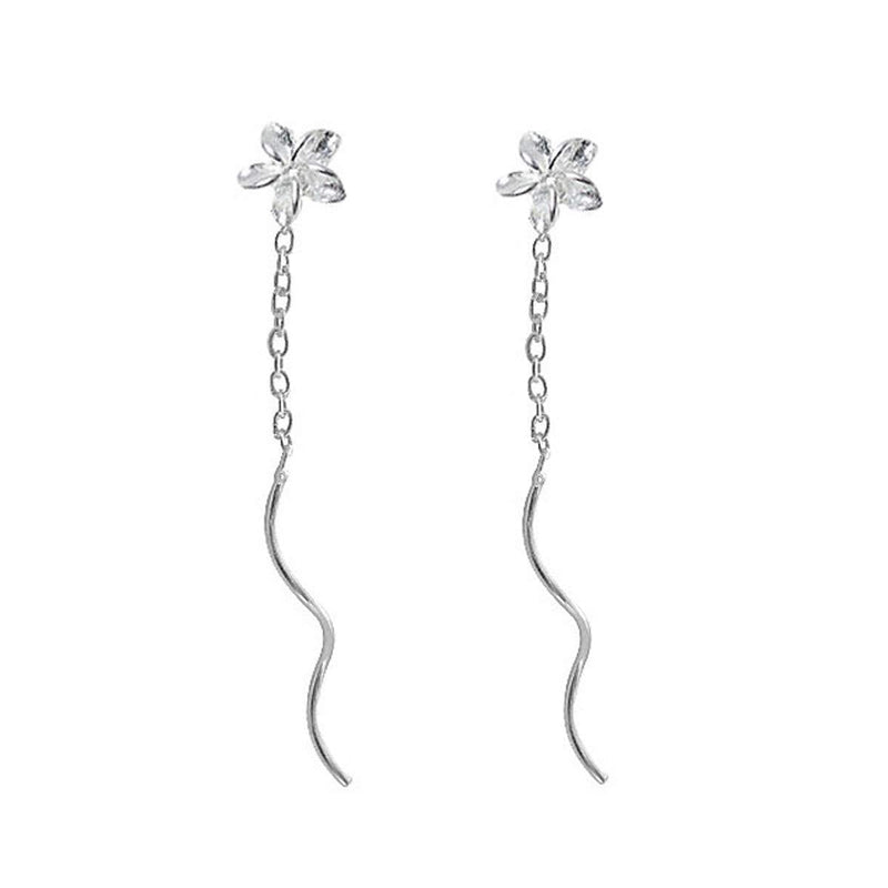 [Australia] - SLUYNZ Genuine 925 Sterling Silver Plumeria Flowers Tassel Earrings for Women Teen Girls Elegant Flowers Dangle Earrings 