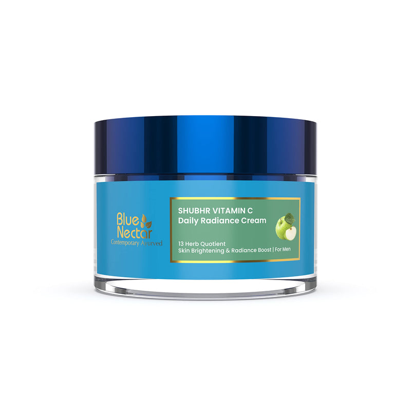 [Australia] - Blue Nectar Natural Vitamin C Face Cream for Men with Ayurvedic Herbs -Green Apple, Aloe Vera & Turmeric for Brightening and Radiance Glow Skin(50 g) 