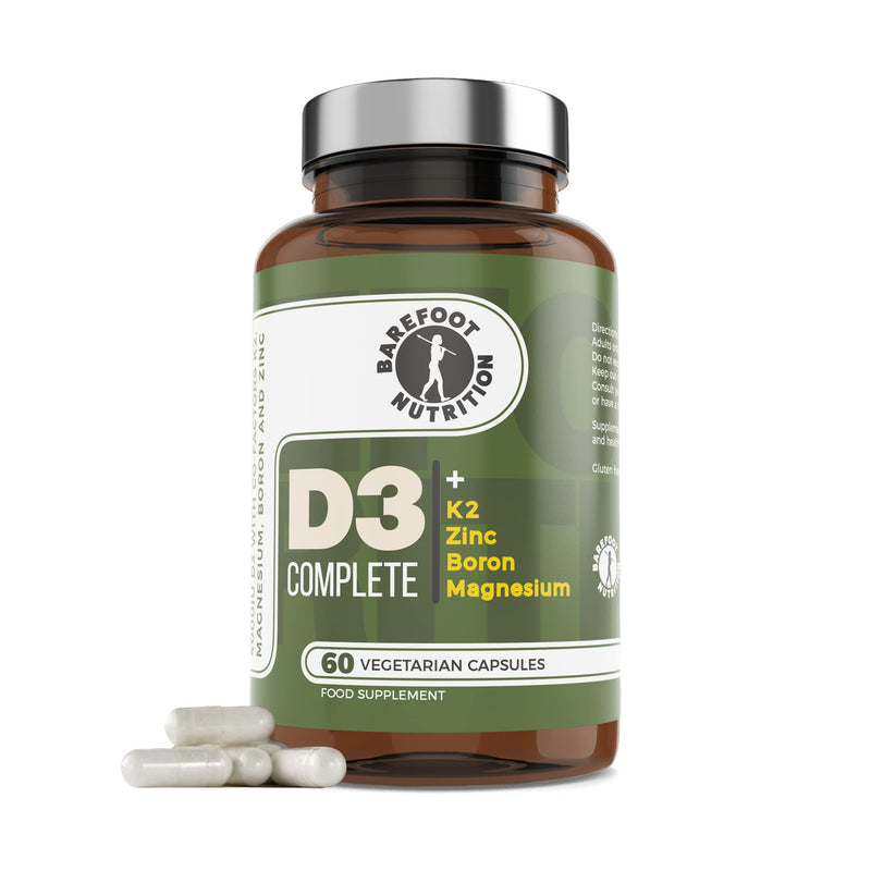 [Australia] - Barefoot Nutrition - Vitamin D3 Complete 4000 IU, With Vitamin K2 MK-7, Magnesium, Boron & Zinc Supplement, High Strength Formula for Bone and Normal Health Function, 60 Capsules 