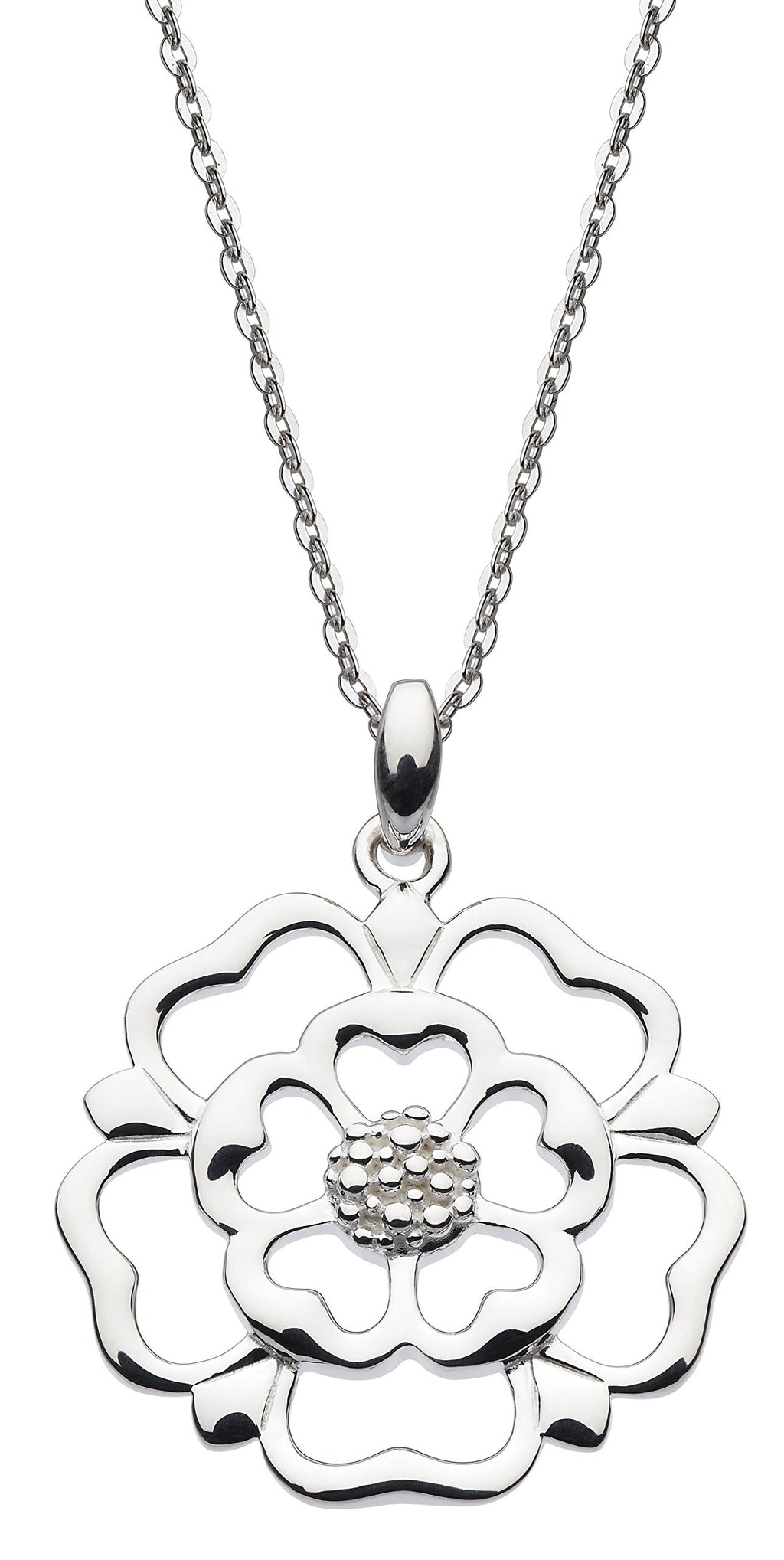 [Australia] - Heritage Sterling Silver Open Tudor Rose Necklace of Length 45.7cm 9319HP 