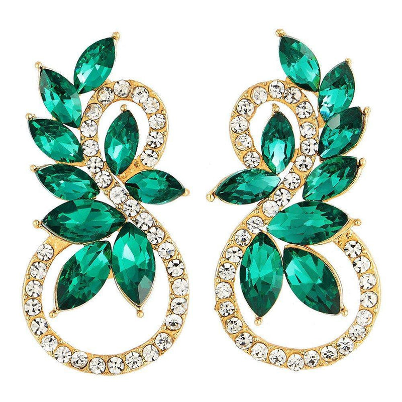 [Australia] - Sparkling Teal Green Marquise Crystal Rhinestone 8 Infinity Dangle Drop Earrings Party Prom Dress 