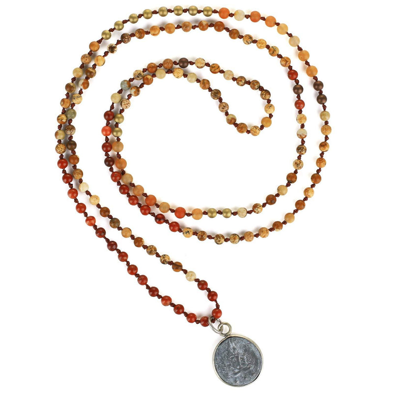 [Australia] - KELITCH Crystal Agate Beads Necklace 925 Silver Buddha Pendant Necklace Somdej Amulet Necklace 793 E 