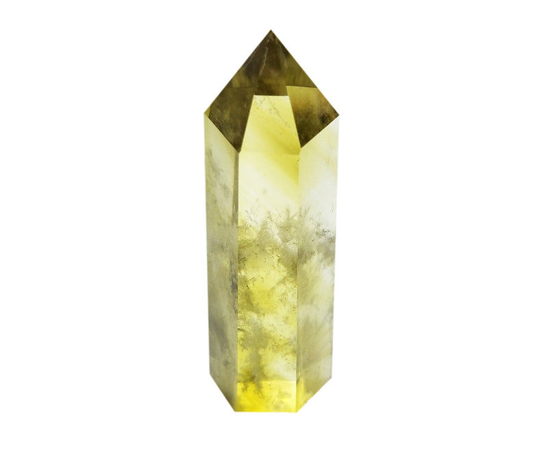 [Australia] - Yellow Quartz Crystal Wand Pointed & Faceted for Healing Reiki Chakra Meditation Therapy Decor (Citrine Crystal) Yellow 1 pcs 