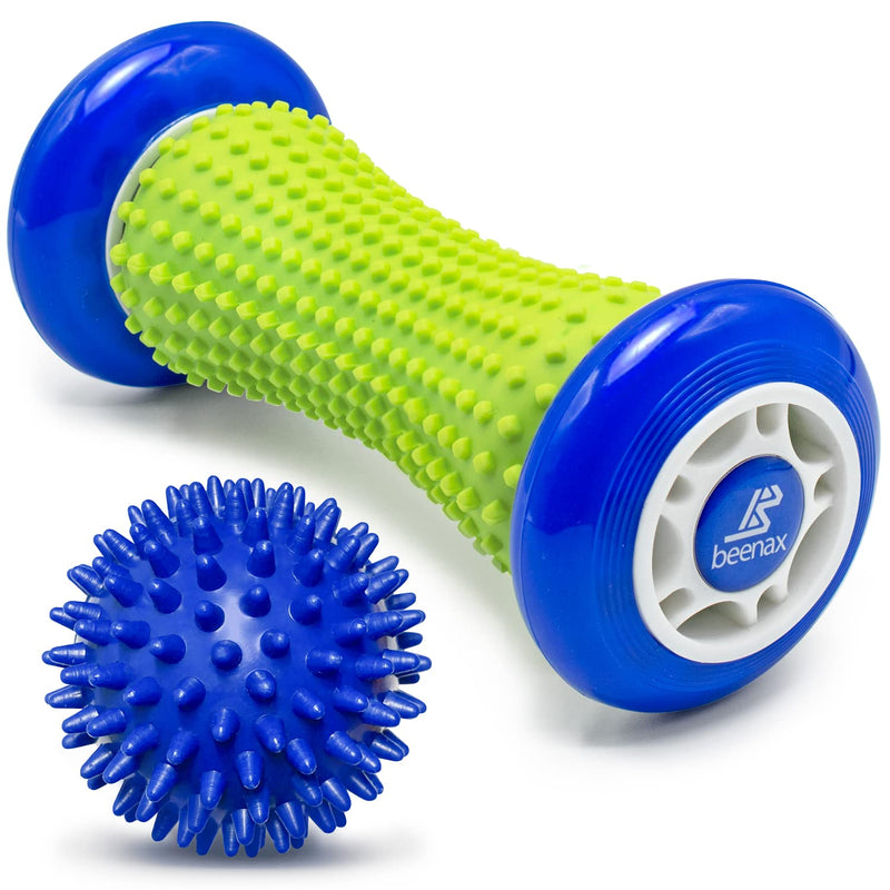 [Australia] - Beenax Foot Massage Roller and Hard Spiky Ball Set - Perfect for Plantar Fasciitis Recovery, Wrists and Forearms Exercise, Arm Pain, Trigger Point - Designed to Relieve Stress and Relax Tight Muscles 