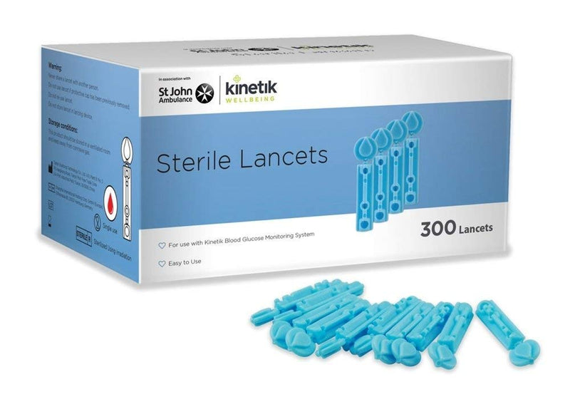 [Australia] - Kinetik Wellbeing Sterile Lancets (Pack of 300) – Used by the NHS – In Association with St John Ambulance – Lancets Available on Prescription 