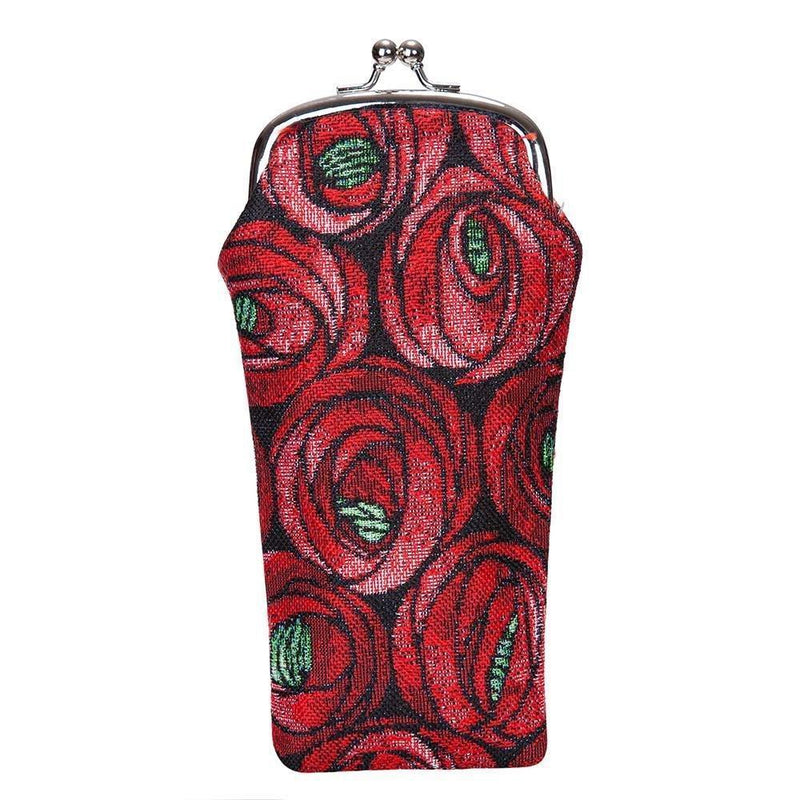 [Australia] - Signare Tapestry Glasses Case for Women Eyeglass Case with Floral Design Rose and Teardrop 