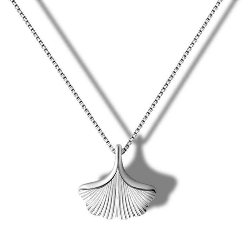 [Australia] - Helen de Lete Lovely Ginkgo Leaf Sterling Silver Choker Necklace 