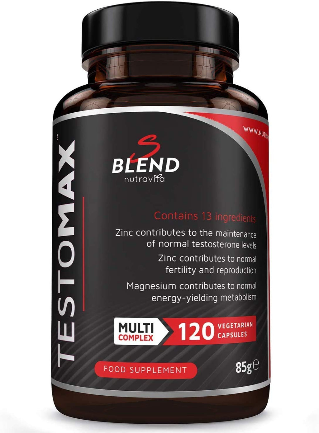 [Australia] - TESTOMAX Testosterone Booster for Men - 13 Powerful Active Ingredients & Vitamins Including Zinc, Maca Root Extract, Fenugreek, Ginseng - Made in The UK by Nutravita 