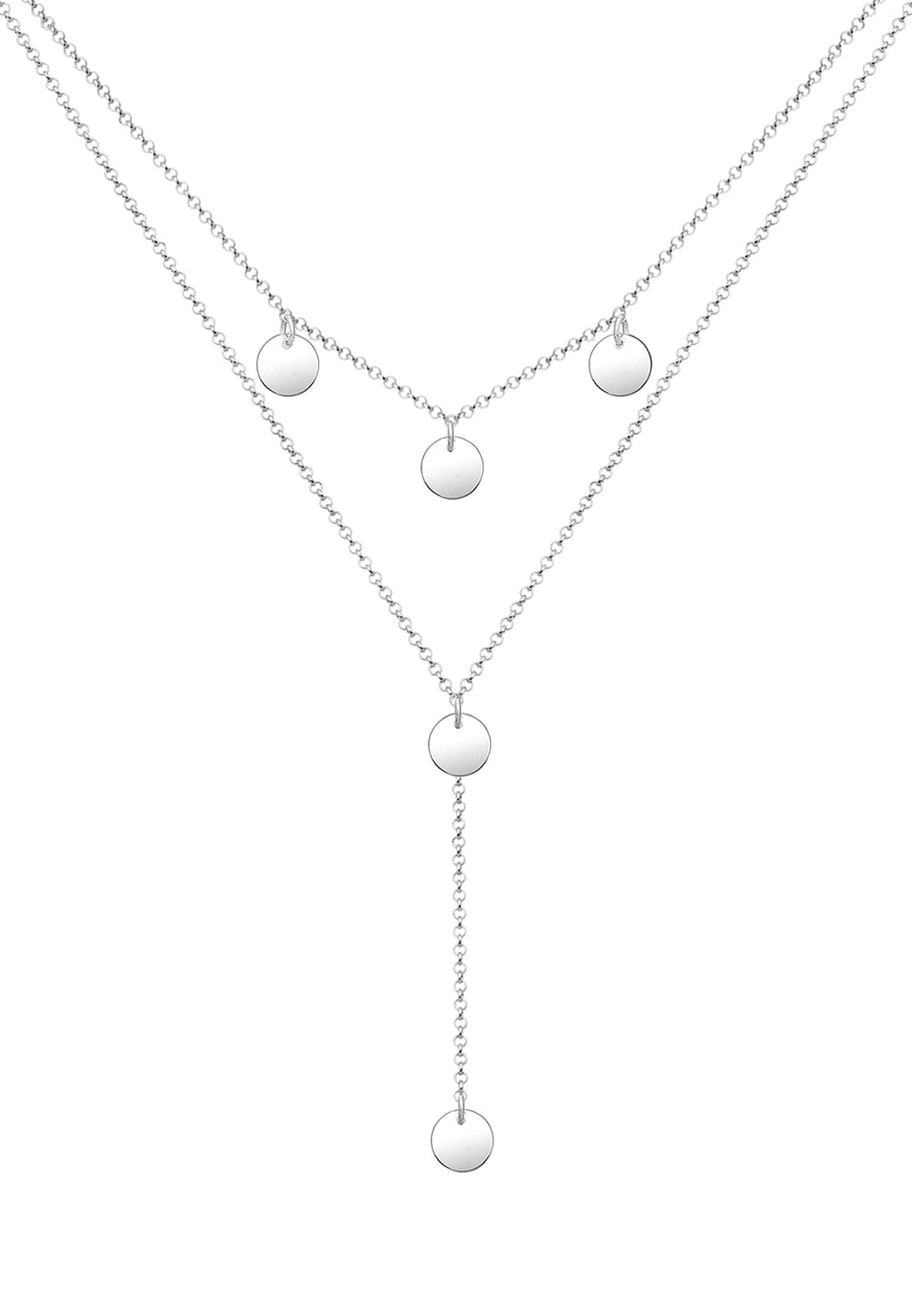 [Australia] - Elli Women's 925 Sterling Silver Y-Shaped Necklace 0109570517_38 - 38cm length 