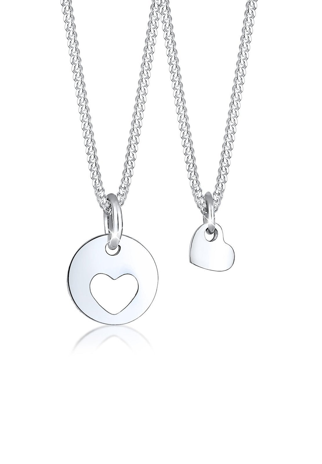 [Australia] - Elli Necklace Women Set Heart Cut Out Mother Child in 925 Sterling Silver 36 