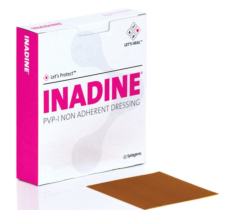 [Australia] - Inadine 5cm x 5cm x5 Non-Adherent Wound Dressings, Povidone-Iodine, Antimicrobial 5x5 Cm (Pack of 5) 
