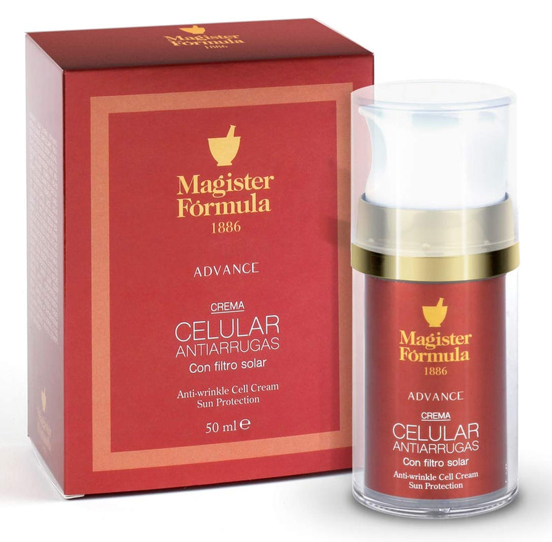 [Australia] - Anti Wrinkle Cellular Cream 50 ml | Solar Protection SPF 15 | Hyaluronic Acid | Anti Aging Face Cream for Mature Skin | Moisturiser, Nourishing | Women and Men | Day and Night | Magister Formula 