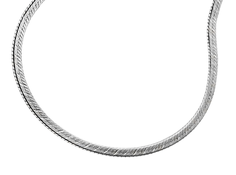 [Australia] - GENUINE SOLID 925 STERLING SILVER SMOOTH HERRINGBONE CHAIN NECKLACE - 3mm Gauge - 28inch 