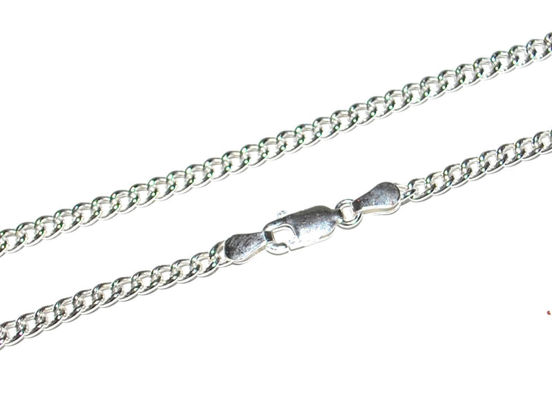 [Australia] - GENUINE SOLID 925 STERLING SILVER LIGHTWEIGHT CHUNKY CURB CHAIN NECKLACE - 3mm Guage - 32inch 