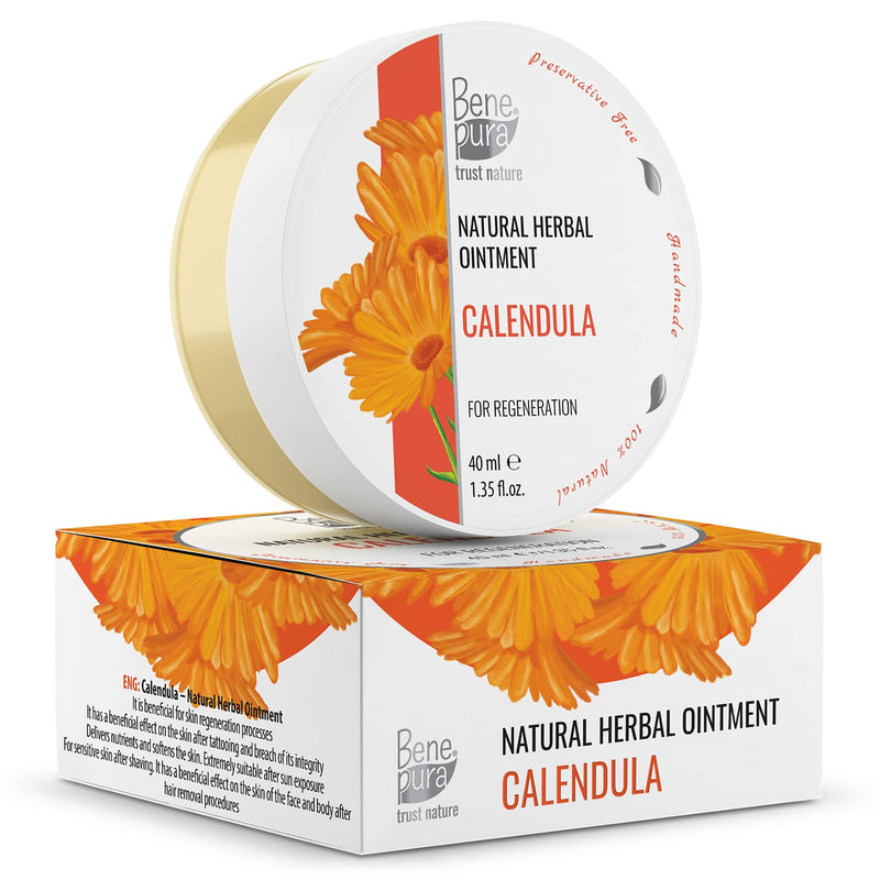 [Australia] - BenePura Calendula Ointment for Burns, Scars and Wounds - Regenerates and Soothes The Skin After Cuts - Reduces Pain and Swelling - 100% Natural Herbal Ointment - 40 ml 