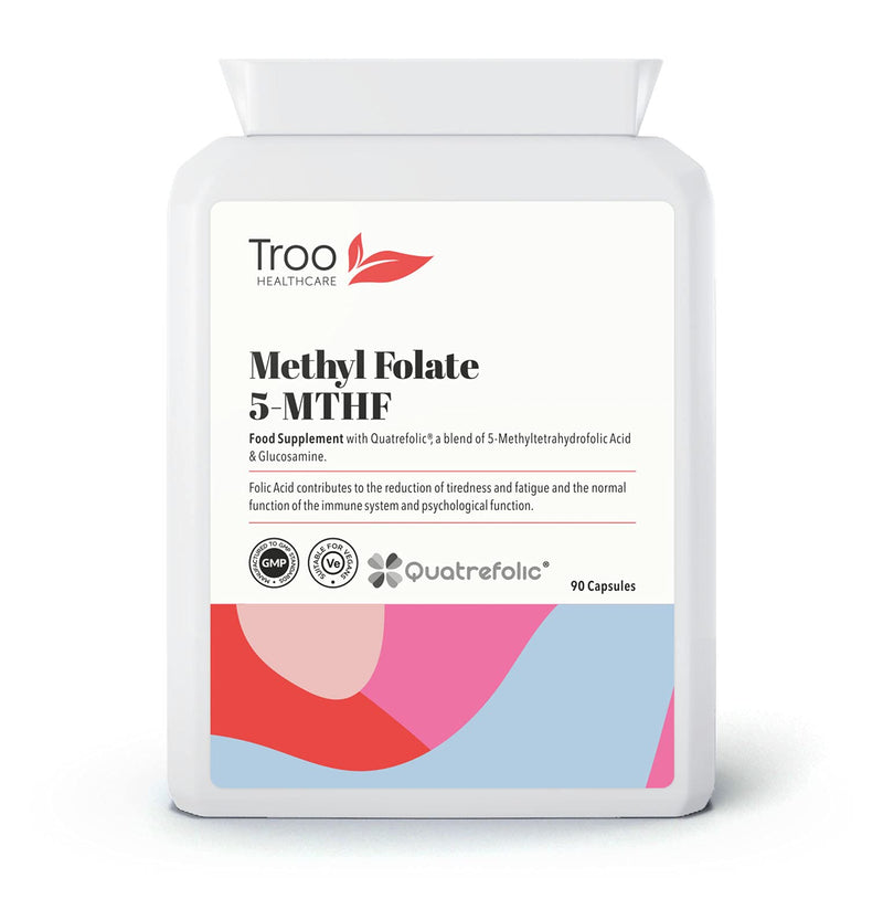 [Australia] - Folic Acid 600�g 90 Capsules as Quatrefolic Methyl Folate 5-MTHF Supplement - 6S-5-Methyltetrahydrofolate - Superior Bioavailable Activated Folic Acid Supplement - UK Manufactured 