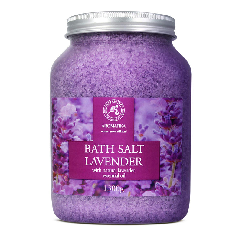 [Australia] - Sea Salt Lavender with Natural Lavender Essential Oil 1300g - Lavender Bath Salts - Best for Good Sleep - Stress Relief - Beauty - Relaxing - Bathing - Body Care 1.3 kg (Pack of 1) 