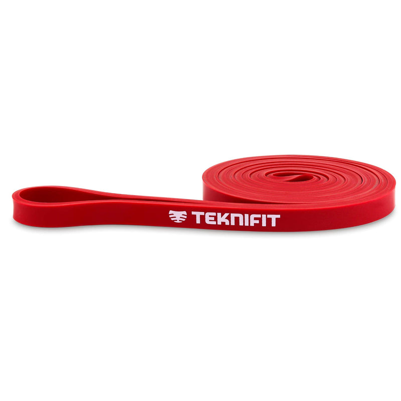 [Australia] - Teknifit Resistance Band - Single Pull Up Power Band - Full Body Workout and Home Fitness Solution - Inc FREE Exercise Guide Download Red (Light) 
