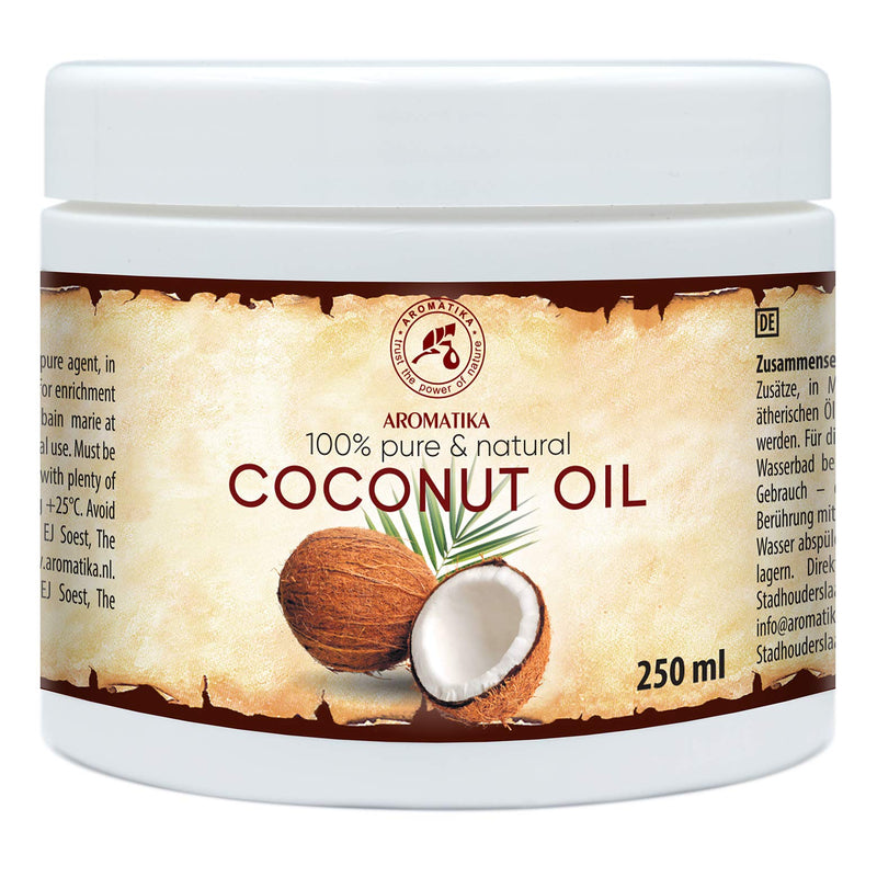 [Australia] - Coconut Oil 250ml - Cocos Nucifera Oil - Indonesia - 100% Pure & Natural Cold Pressed - Best Benefits for Skin Hair Face Body Care - Unrefined Coconut Oils 