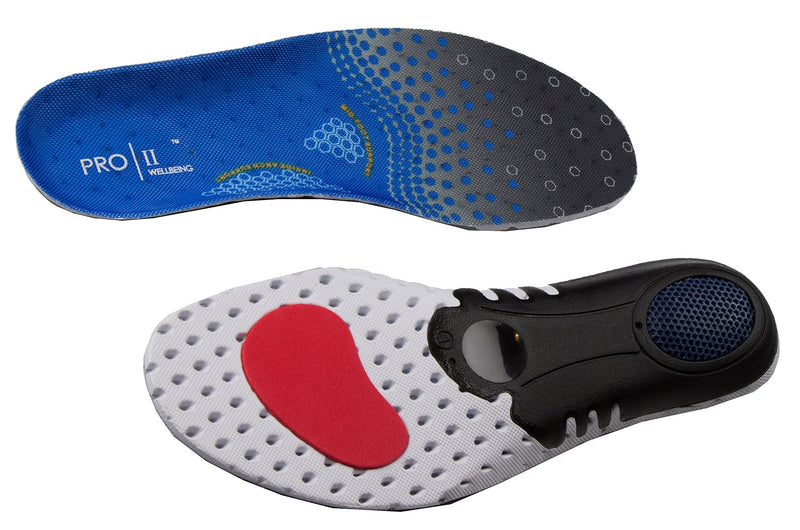 [Australia] - PRO 11 WELLBEING Pro11 Hydro-Tech Sports Orthotic Insoles with Dual Layer Impact Shell Absorber and Metatarsal Support System 8 - 12 Blue 