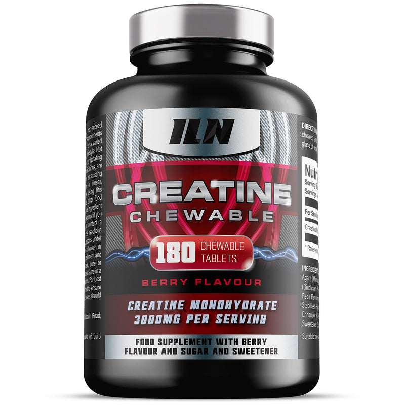 [Australia] - Chewable Creatine Tablets (Berry Flavour) - 3000mg Chewable Creatine Monohydrate Tablets - Creatine Chews - 180 Tablets Chewable Tablets (Berry Flavour) 180 Count (Pack of 1) 