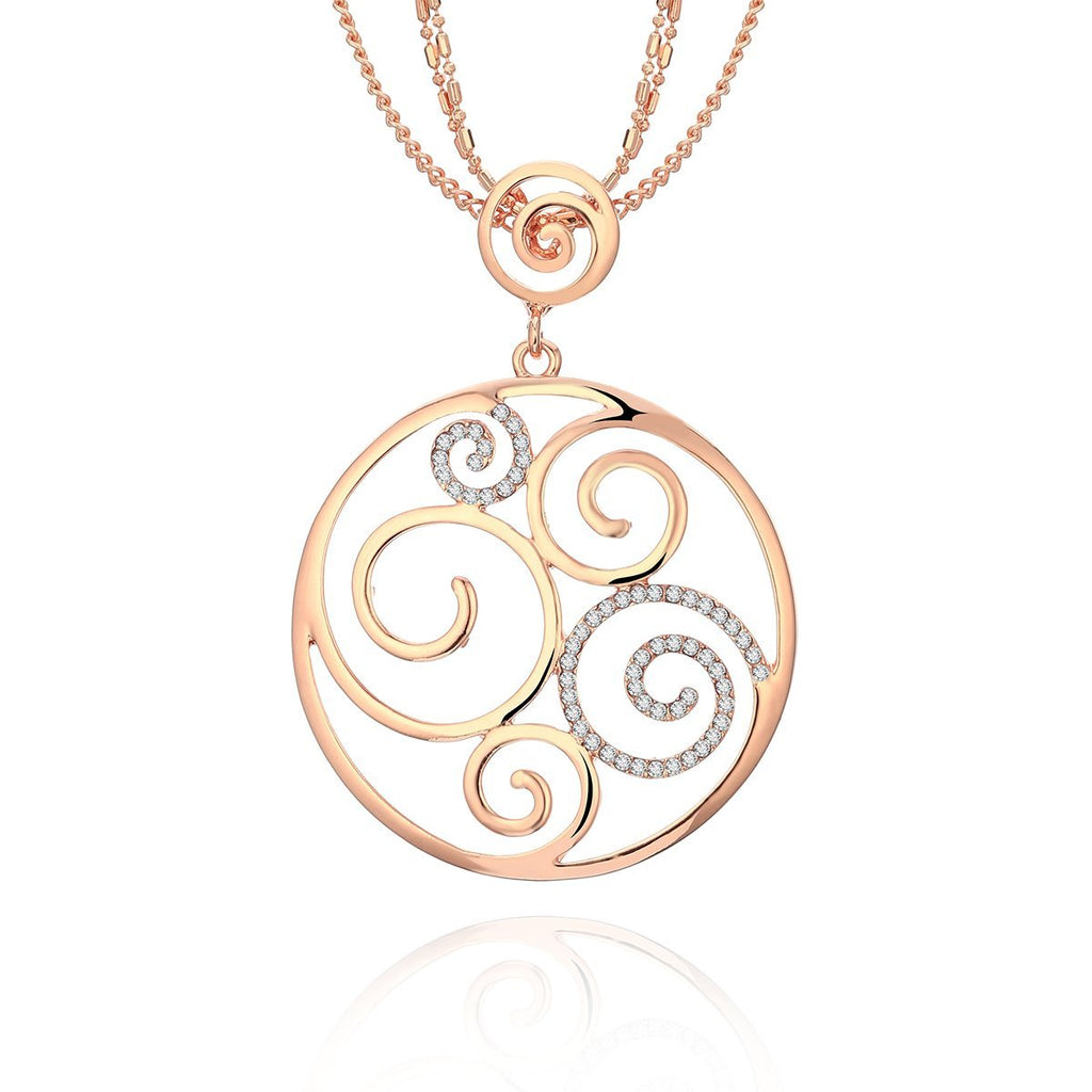 [Australia] - Ouran Long Necklace for Women,Geometric Pendant Necklace for Girls Rose Gold and Silver Necklace with CZ Crystal Chain Necklace 