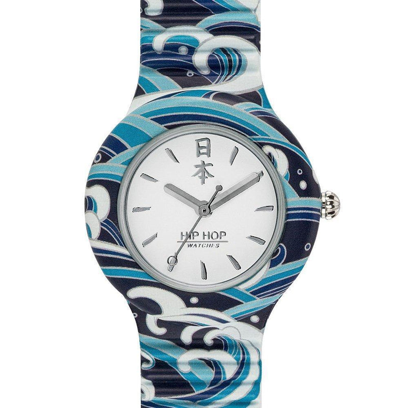 [Australia] - HIP HOP - Women's Watch, I Love Japan Collection, White Dial, Water Resistant, Silicon Watch Band Waves 