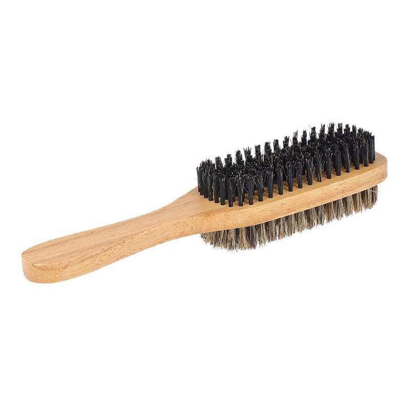[Australia] - Men's Beard Brush Double-Sided Facial Hair Brush Shaving Comb Male Mustache Brush Solid Wood Handle 
