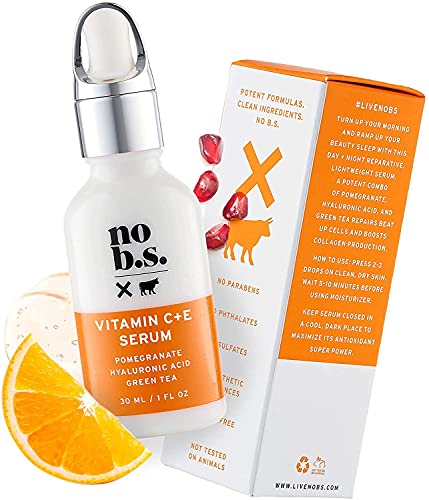 [Australia] - NO B. S. NO BAD STUFF No B. S. Vitamin C Serum For Face - Potent & Clean Skin Care. No Hype. No Fads. Pure C + E with Hyaluronic Acid Serum. (Full Size) Full Size 