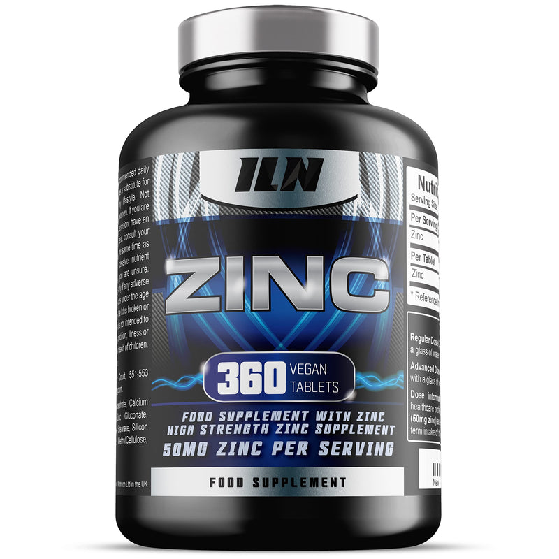 [Australia] - High Strength Zinc Supplements (Supersize - 360 Vegan Tablets) - Zinc 50mg Per Serving x 6 Month Supply - 50mg Zinc Supplement for Vegetarians and Vegans 