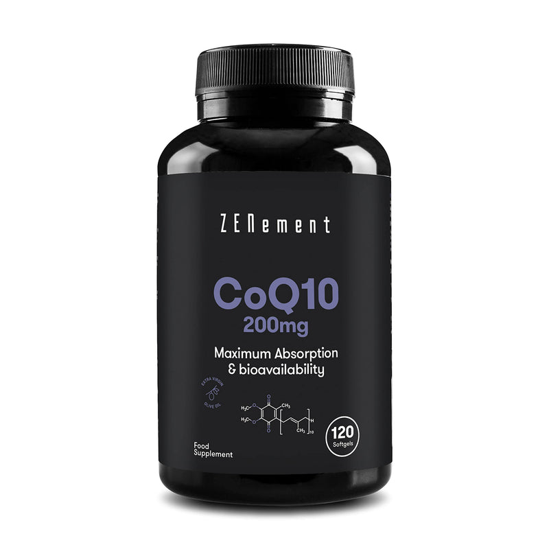 [Australia] - Zenement | Coenzyme Q10, 200mg | 120 Softgels, with Spanish Extra Virgin Olive Oil | 100% Natural CoQ10, Non-GMO, Gluten Free 
