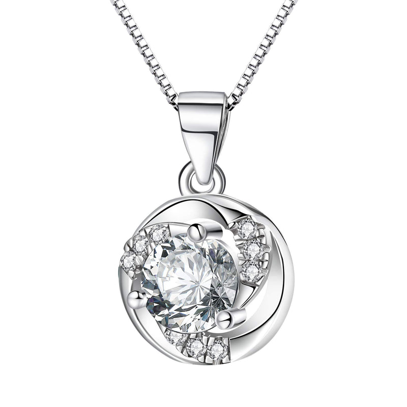 [Australia] - Pendant Necklace for Women 925 Sterling Silver 45cm Layered Flower Zirconia J.Endéar Chain Birthday Mother Day Gift 