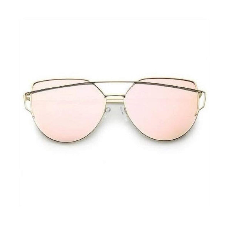 [Australia] - ROSE GOLD Cat Eye Women Ladies Sunglasses Mirrored Aviator Reflective Retro UK Rose Gold Pink 