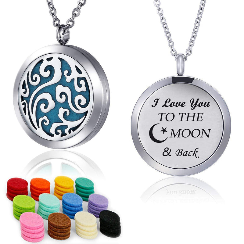 [Australia] - Essential Oil Diffuser Necklace Pendant Aromatherapy Diffuser Locket 49 Pads Women Jewellery Gift for Mum Flower diffuser necklace 
