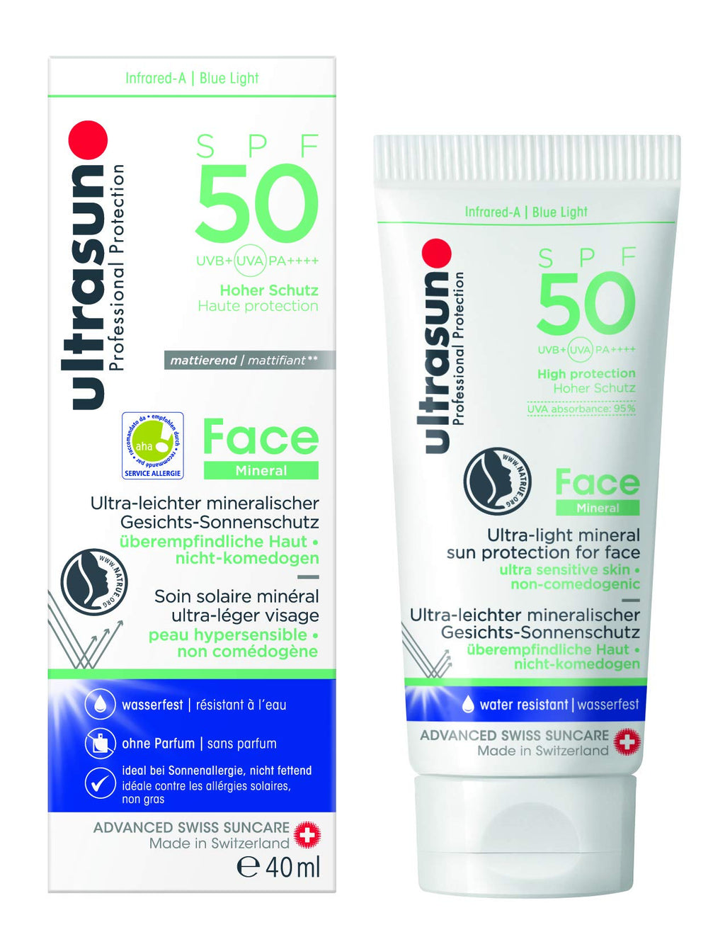 [Australia] - ultrasun SPF 50 Face Ultra Light Mineral Sunscreen Lotion, 40 ml 