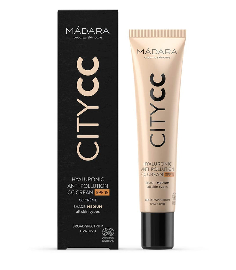 [Australia] - M√ÅDARA Organic Skincare | Anti-Pollution CC Cream SPF15 MEDIUM BEIGE - 40ml, With Hyaluronic Acid and broad spectrum UVA/UVB sunscreen, Lightweight, Silky texture 