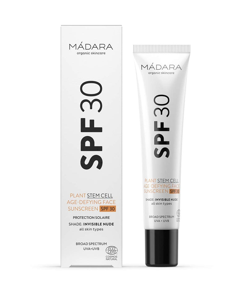 [Australia] - M√ÅDARA Organic Skincare | Plant Stem Cell Age-Defying Face Sunscreen SPF30, 40 ml, Broad spectrum UVA/UVB protection, Northern Dragonhead stem cells, 100% invisible on skin, Recyclable packaging 