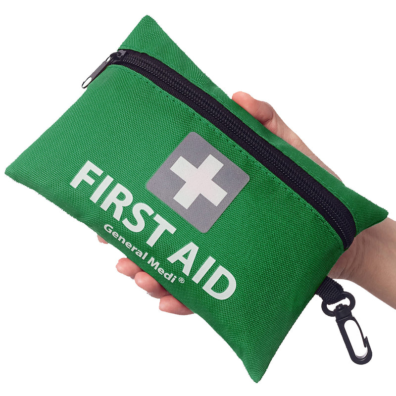 [Australia] - Mini First Aid Kit, 92 Pieces Small First Aid Kit - Includes Emergency Foil Blanket, Scissors for Travel, Home, Office, Vehicle, Camping, Workplace & Outdoor (Green) 