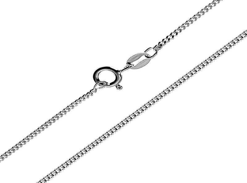 [Australia] - GENUINE SOLID 925 STERLING SILVER FINE CURB CHAIN NECKLACE - 0.8mm Guage - 32inch - CD025 