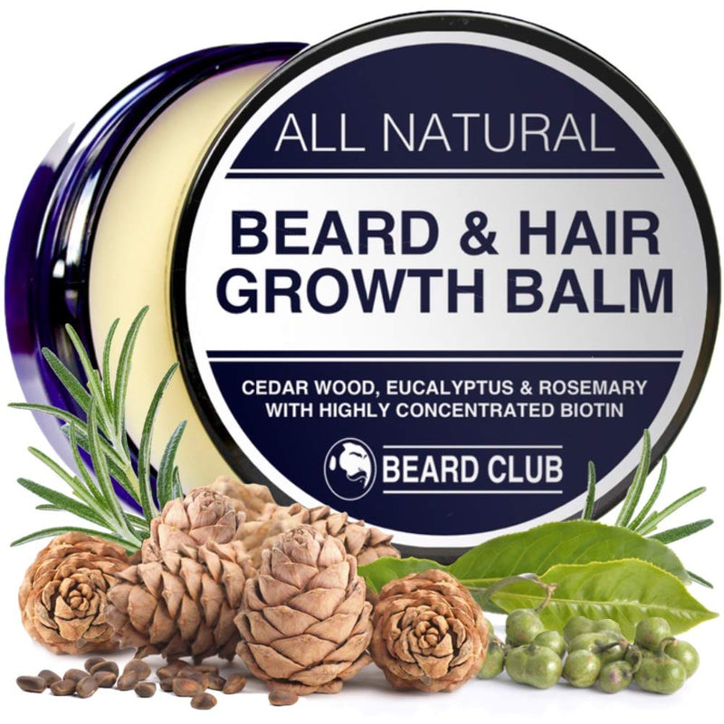[Australia] - All Natural Beard Balm For Beard & Hair Growth | With Biotin, Cedar Wood, Eucalyptus & Rosemary Oil | Beard Conditioner & Softener, Increase Growth, Reduce Patches, Style & Stop Itch & Flakes 