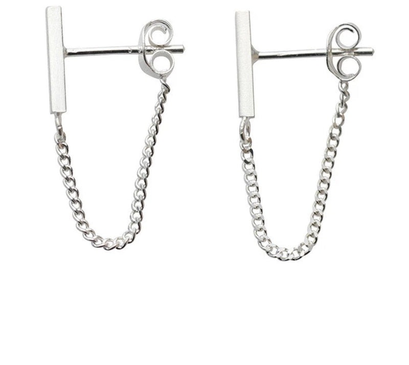 [Australia] - iszie jewellery sterling silver bar drop earrings, front and back bar earrings,bar earrings jacket 