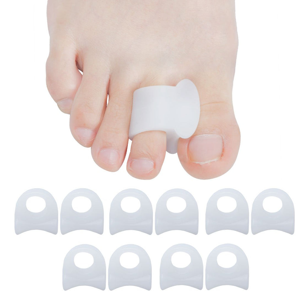 [Australia] - Sumiwish Gel Toe Separators, 10 PCS Bunion Corrector, Toe Straightener for Overlapping Toe, Big Toe Spacer, Great for Bunion Pain Relief… White 